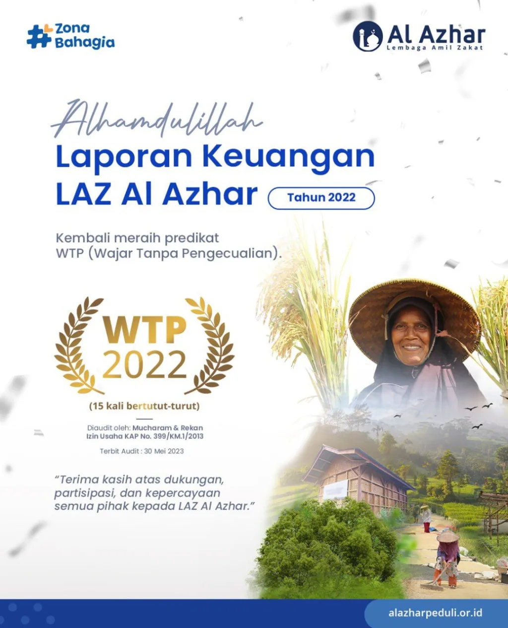 Laporan Audit Keuangan LAZ Al Azhar Kembali Memperoleh WTP ke-15 Kali Berturut-turut