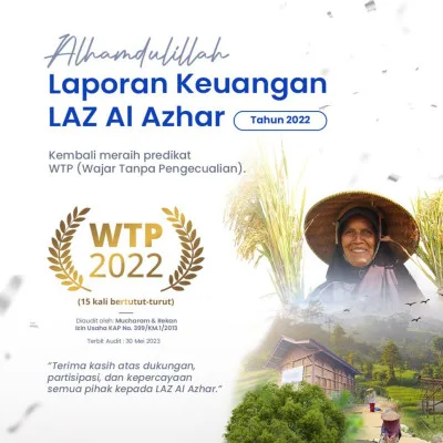 Laporan Audit Keuangan LAZ Al Azhar Kembali Memperoleh WTP ke-15 Kali Berturut-turut