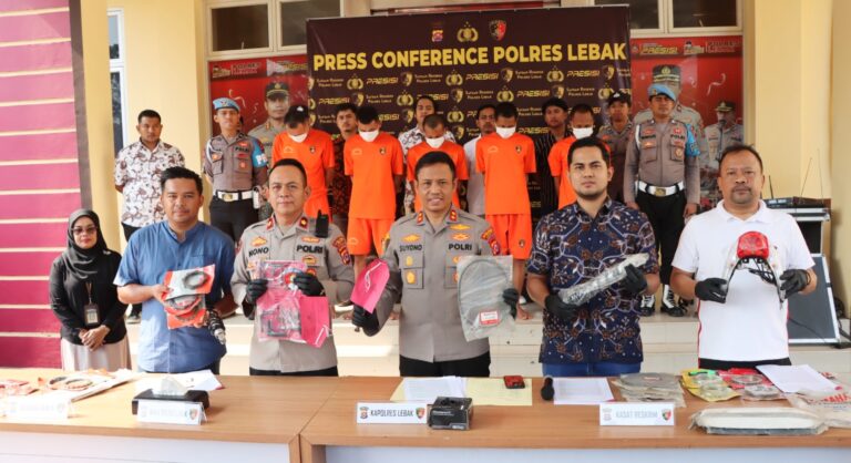 Kapolres Lebak Jajaran beserta  Sat Reskrim Polres Lebak berhasil amankan 5 Pelaku dan 14 Unit Sepeda Motor