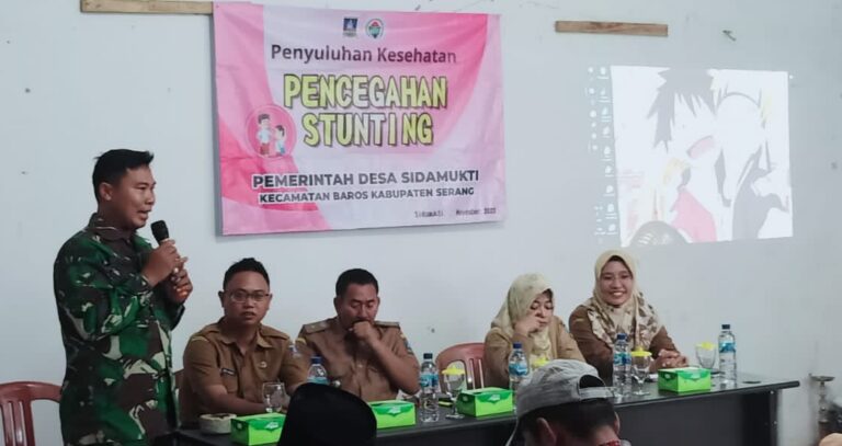 Penyuluhan Kesehatan Pencegahan Stunting Bersama Babinsa Koramil 0602-15/Baros Hadiri