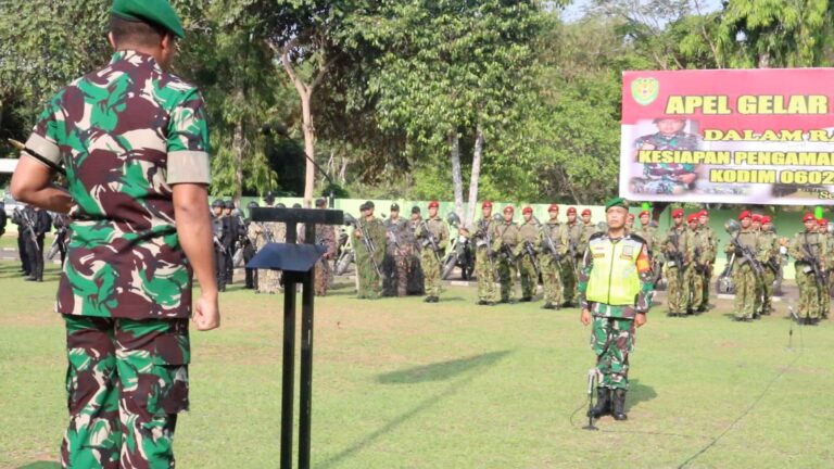 Pimpin Apel Gelar Pasukan, Dandim 0602/Serang Tegaskan Netralitas TNI Harga Mati