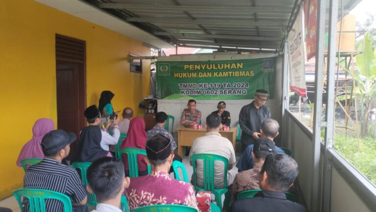 Satgas TNI Manunggal Membangun Desa (TMMD) Ke 119 Kodim 0602/Serang Mengadakan Penyuluhan Hukum dan Kamtibmas