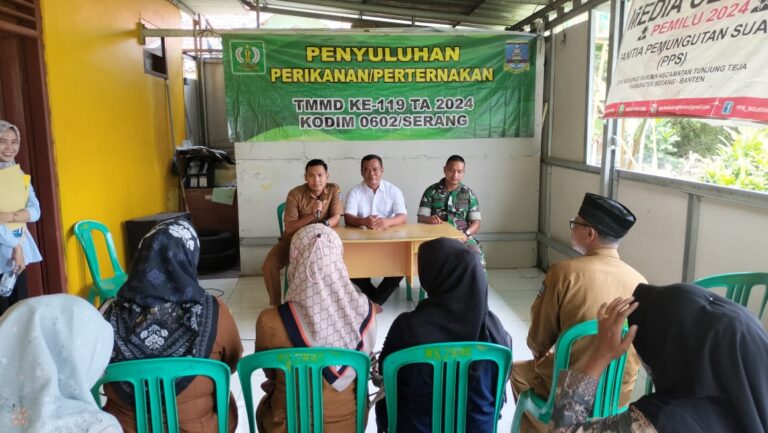 Satgas TMMD Ke-119 Kodim 0602/Serang Gelar Penyuluhan Perikanan dan Peternakan