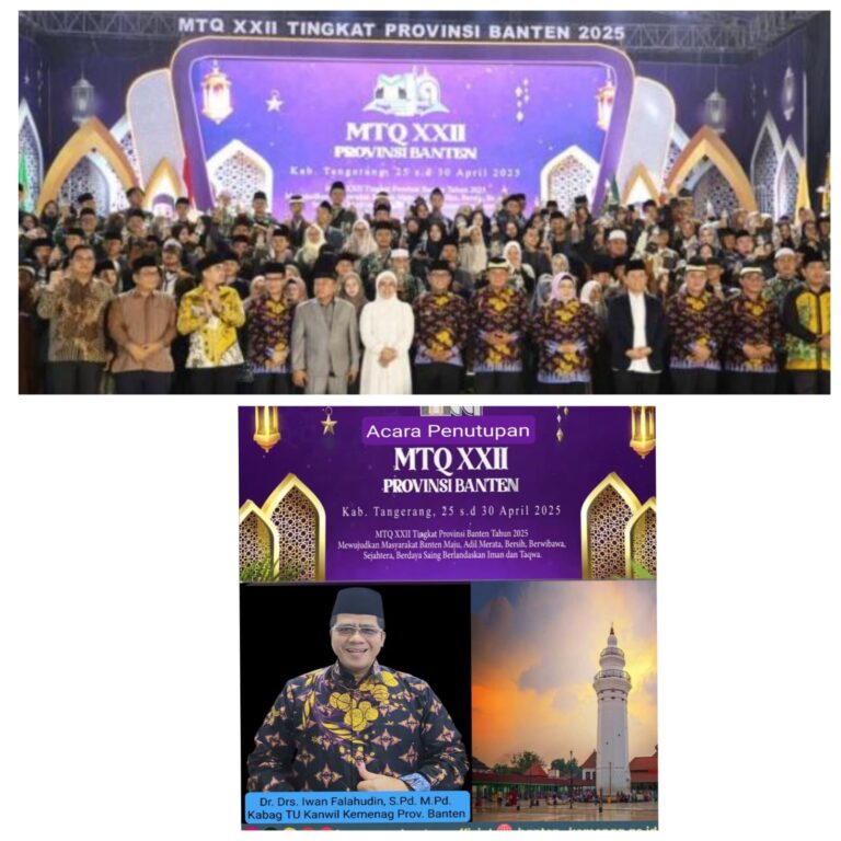 Penutupan MTQ Banten 2025 ke-22: Kabag TU Kanwil Kemenag Prov. Banten Iwan Falahudin Apresiasi para Juara