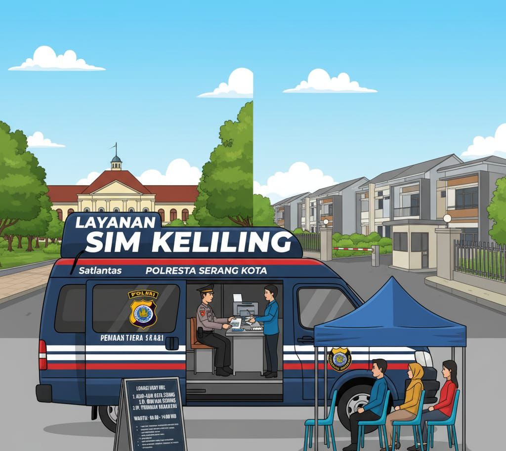 SIM Keliling di Kota dan Kabupaten Serang Hadir di Dua Lokasi Hari Ini