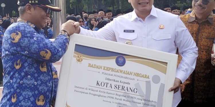 Pemkot Serang Raih Penghargaan dari BKN Regional III atas Percepatan Pengangkatan PPPK
