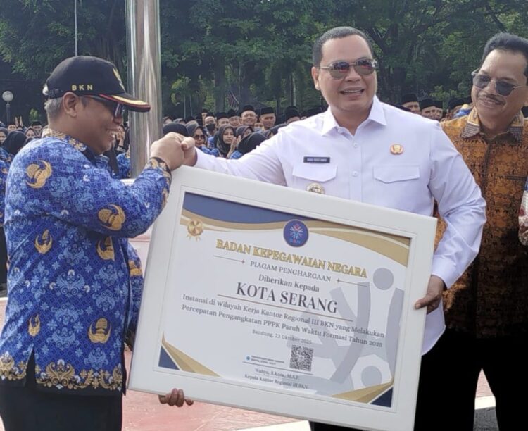 Pemkot Serang Raih Penghargaan dari BKN Regional III atas Percepatan Pengangkatan PPPK