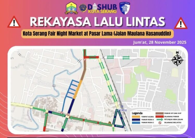 Dishub Kota Serang Terapkan Rekayasa Lalu Lintas untuk Kota Serang Fair Night Market