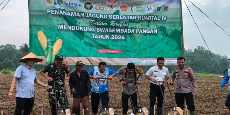 Kapolres Serang Lanjutkan Program Ketahanan Pangan dengan Tanam Jagung di Rancasumur