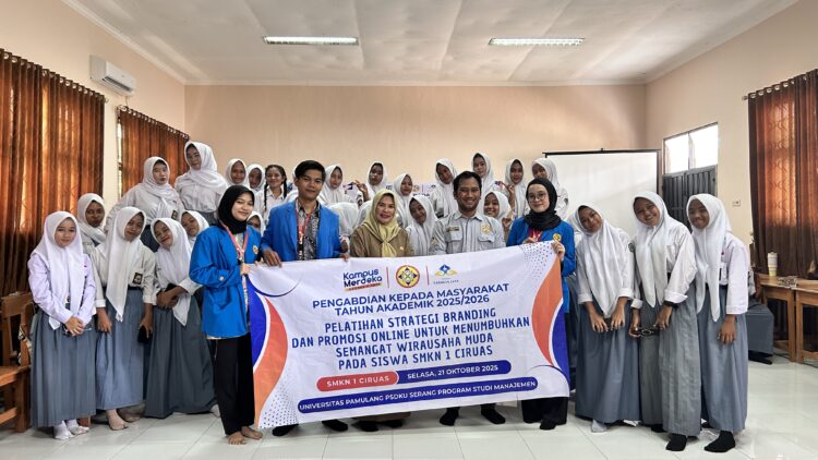 Sosialisasi Manajemen Pemasaran Mahasiswa Universitas Pamulang Serang dalam Pelatihan Strategi Branding dan Promosi Online Untuk Menumbuhkan Semangat Wirausaha Muda Pada Siswa SMKN 1 CIRUAS