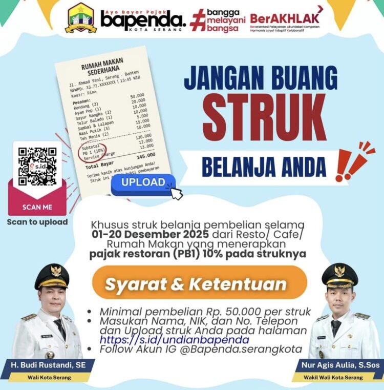 Pemkot Serang Apresiasi Warga Taat Pajak Lewat Program Undian Struk Belanja Kuliner