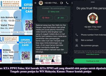 Ketua PWI Bekasi Ade Muksin Diduga Menipu Warga Malaysia dengan Modus KTA PPWI